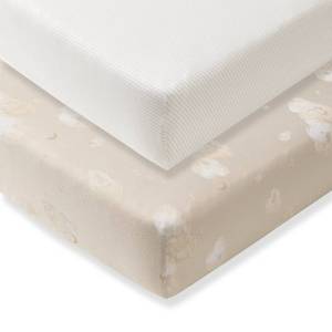 lot 3036 image: Burts Bees Baby Essential Organic Cotton Fitted Crib Sheet, Breathable for Boy Girl Standard Crib & Toddler Mattresses