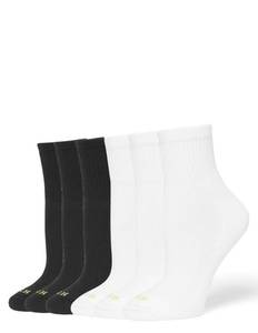 lot 3041 image: HUE Womens Mini Crew Sock 6-Pack, Mini Crew Socks for Women, WhiteBlack Pack