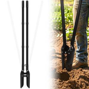 lot 3053 image: AugFir Steel Post Hole Digger, Durable Hole Digger with Metal Handle, Posthole Digger for Digging Fence or Post, Mailbox, Gardening and Planting
