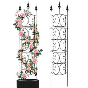lot 3058 image: 2 Pack 56.7 H x 12 W Garden Trellis for Climbing Plants Outdoor, Rustproof Metal Garden Flower Trellis, Rose Trellis for Outdoor Indoor Climbing Plants Clematis Vines Flowers Potted Plants, Tomato