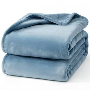 lot 3059 image: Hansleep Fleece Blanket Twin Size Washed Blue, Soft Cozy Twin Fuzzy Flannel Lightweight Blanket for Bed, Sofa, Couch, Travel, Camping, Washed Blue, 60x80 Inches