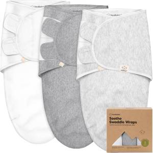 lot 3066 image: 3-Pack Organic Baby Swaddle Sleep Sacks - Swaddles for Newborns, Infant 0-3 Months, Baby Girls, Boys, Soft & Snug Newborn Sleep Sack, Nursery Swaddling Blankets (Cloud, XS)