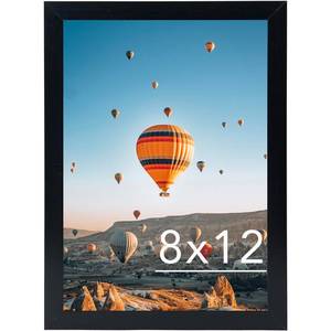 lot 3071 image: JCJMY 8x12 Picture Frame Black for Wall Hanging or Tabletop, Wall Mounting Horizontally or Vertically, 8 x 12 Wall Gallery Poster Photo Frame with Shatter Resistant Plexiglass, Black