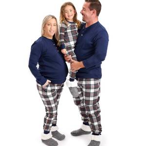 lot 3082 image: HonestBaby Family Matching Holiday Pajamas Organic Cotton for Men, Women, Kids, Toddlers, Baby Boys, Girls, Unisex Pets, Red Tartan, Womens, Small