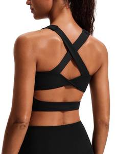 lot 3094 image: JOYSPELS Stunning Criss-Cross Back Sports Bra, Buttery Soft Longline Yoga Tank Top with Removable Padding, Padded Open-Back Workout Top for Pilates, Barre & Medium-Impact Gym Black 16