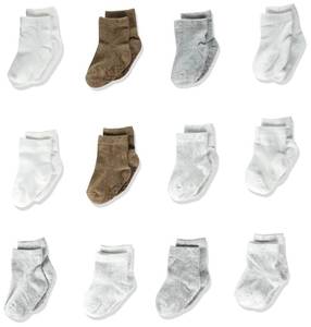 lot 3096 image: Simple Joys by Carters Baby and Toddler 12-Pack Crew Socks