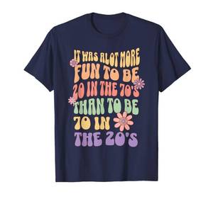 lot 3119 image: Happy 70th Birthday Funny Retirement 70s Living in The 20s T-Shirt XL