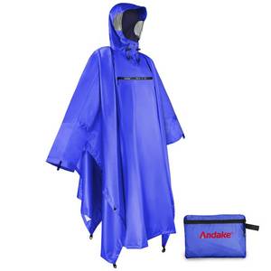 lot 3124 image: Andake Reusable Rain Poncho, Portable Foldable Raincoat, Rain Gear for Walking Hiking Camping Adult Women Men