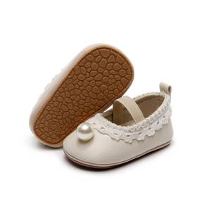 lot 3159 image: HONGTEYA Infant Baby Girls Mary Jane Flats Non Slip for Toddler First Walkers Soft Sole PU Leather Crib Shoes Sneaker Wedding Party Christmas Princess Dress Shoes Baby Moccasins Girls 6-12 Month