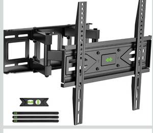 lot 3163 image: USX MOUNT Full Motion TV Wall Mount for Most 32-70 inch TVs up to 99 lbs, Wall Mount Bracket with Dual Articulating Arms, Swivel, Tilt, Max VESA 400x400mm, TV Mount Fits 1216 Wood Studs