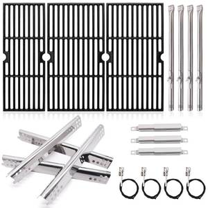 lot 3164 image: Adviace Grill Replacement Parts for Charbroil Performance 4 Burner 463347017, 463335517, 463342119, 463376017, G470-0002-W1, G470-0003-W1, 18 Cast Iron Grates, Heat Plates, Burners Parts