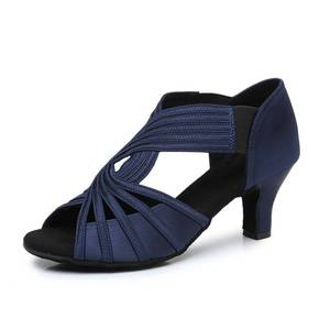 lot 3173 image: Ballroom Dance Shoes Women Latin Salsa Practice Dancer Shoes 2.5 Heels YT02(6.5, Dark Blue)