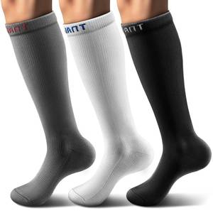 lot 3181 image: BULLIANT Compression Socks 3Pairs-15-20mmHg Circulation Support Men Women Hiking Sports Recovery-Upgraded Wicking Tech(3Pairs,Large-X-Large)