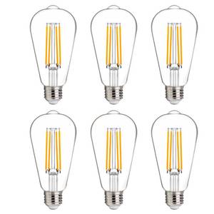 lot 3194 image: FLSNT 100W Equivalent LED Edison Bulbs, ST19ST58 Dimmable LED Light Bulbs for Dining Room, Kitchen, High Brightness with 1000LM, 2700K Soft White, 8W, E26 Base, 6 Pack