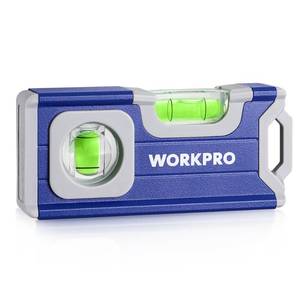 lot 3203 image: WORKPRO Small Level, 4-12 Inch Mini Level Tool, Magnetic Pocket Level with 2 Different Bubbles 90°180°, Aluminum Alloy Construction, Cobalt Blue