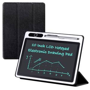 lot 3223 image: 10 inch LCD Writing Tablet Electronic Writing Notebook with PU Protective Cover Erasable Drawing Pad Gift for Adults at Home Business Office(Black