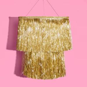 lot 3225 image: xo, Fetti Gold Fringe Tinsel Chandelier  16  Bachelorette Party Decorations, Birthday Photo Booth Supplies, New Years Eve Decor, HBD