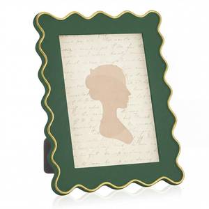 lot 3227 image: AceOrbit 5x7 Inch Dark Green Scalloped Picture Frame Cute Wavy Edge Wooden Wave Scallop Photo Frame for Desktop Display Home Decor Family Friends Wedding Graduation Gifts