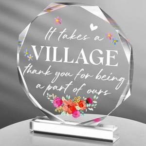 lot 3233 image: Yinder It Takes a Village Thank You Gift for Women Appreciation Teacher Coworker Office Leaving Job Farewell Gift Appreciation for Boss Nurse Day School Assistant Staff Friends Decor