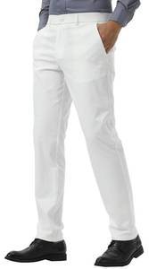 lot 3260 image: Plaid&Plain Mens Dress Pants Slim Fit Stretch Khaki Pants Wrinkle Free 8802 White 30x28