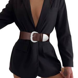 lot 3270 image: Women Wide Elastic Waist Belt for Dresses Fashion Thick Stretchy Belt for Trendy,Coffee 43