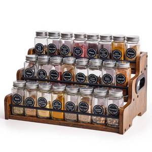 lot 3281 image: Aminigram Wood Spice Rack Organizer for Cabinet, 3 Tier Spice Shelf Storage, Kitchen Seasoning Organizer for Spice Bottles, Jars, Seasonings, Baking Supplies