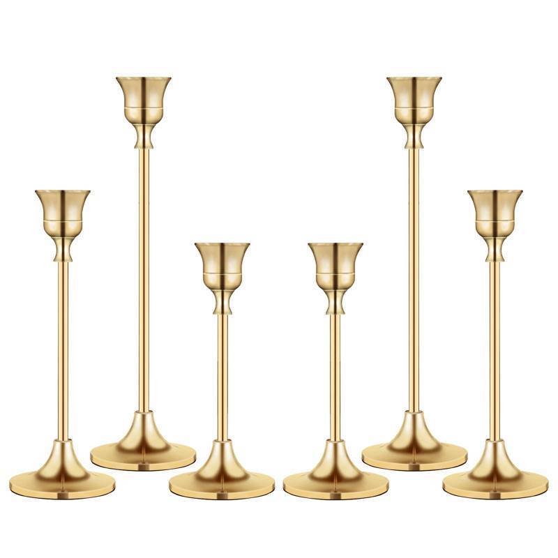 lot 24681 image: Candlestick Holders,Taper Candle Holder for Candlesticks Gold Brass Vintage Candle Stick Candle Holders Candelabra Candle Holder for Fireplace Party Dining Home - Retail $32