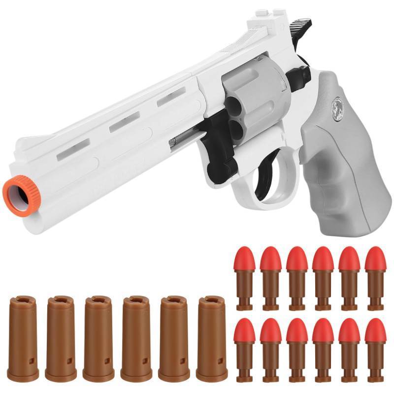 lot 30688 image: Toy Guns for Boys,Revolver Foam Soft Bullet,Children Outdoor CS Toy Gun Pistol Revolver for Age of 3  Years Old Birthday Party Gifts for Boys and Girls,11 in - Retail $17