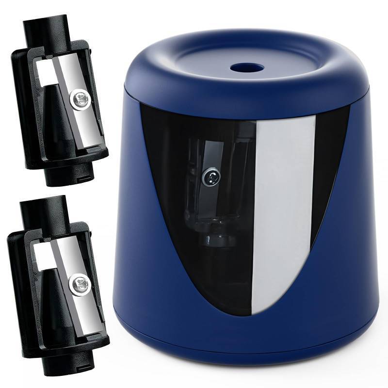 lot 32507 image: Battery-Powered Electric Pencil Sharpener, (Includes 2 Replacement Blades and 1 Cartoon Sticker) Suitable for Children, Classrooms, Offices, and Homes. Suitable for 6-8mm No. 2Colored Pencils. - Retail $10