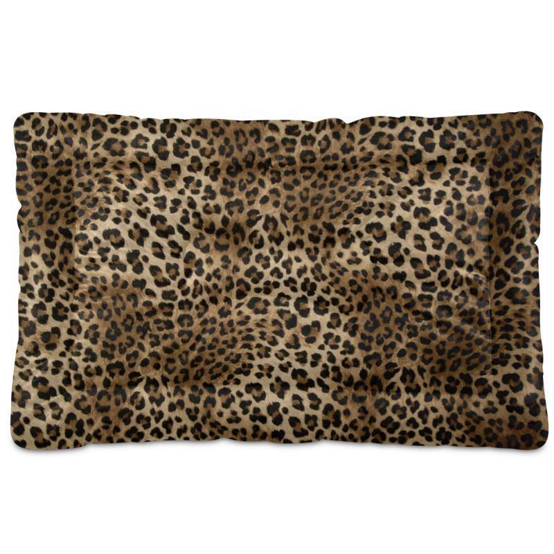 lot 32523 image: Blueangle Vintage Leopard Print Dog & Cat Bed, Comfortable Pet Bed, Ultra Soft Calming for Small to Large Dogs, 36 x 24 - Retail $22
