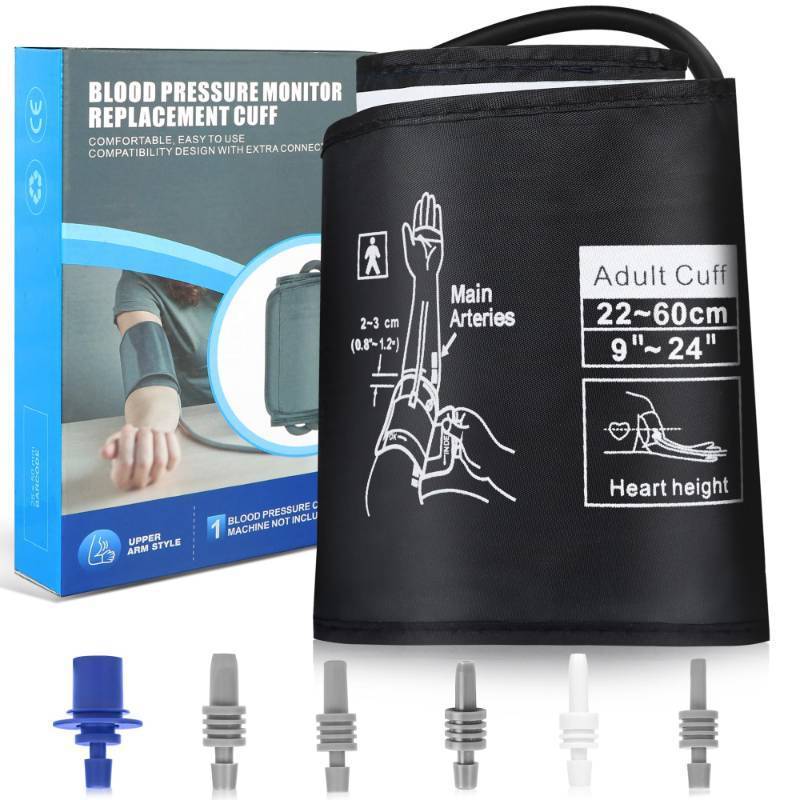 lot 32555 image: Extra Small to Medium Blood Pressure Cuff - BP Replacement Cuff for Individuals with XSSmallMedium Upper Arms, 6 Size Connectors Compatible with Omron and Other Brands (Cuff Only) - Retail $16