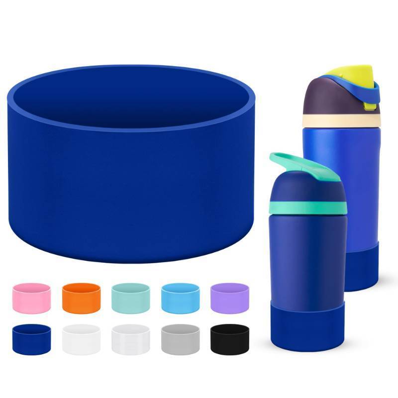 lot 30634 image: Mokoart Silicone Boot Compatible with Owala Kids Water Bottle 1614 oz, Anti-Slip Rubber Bottom Protective Sleeve for FreeSip 16oz, Accessories for Owala Kids Flip 14oz (Blue) - Retail $8