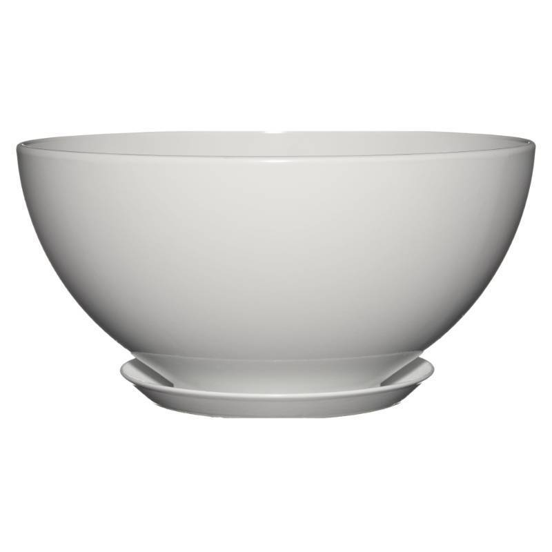 lot 45215 image: Classic Home and Garden Rosie Modern Planter wDrainage - Contemporary Planter Bowls - Shallow Round Vases for Small Plants - Versatile Indoor & Outdoor Pots (10 Stark White) - Retail $18