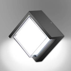 lot 19382 image: Ledmo LED Wall Light Outdoor 12W, 6000K 1200LM Square Exterior Porch Light with Cover Wall Mounted Fixture Black Modern Aluminum IP65 Waterproof for House Stairway - Retail $17
