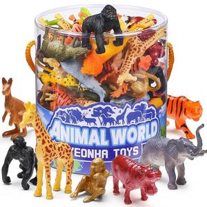 lot 19388 image: Yeonha Toys 60 Piece Mini Zoo Animal Toy with Gift Box, Realistic Small Plastic Animal Figure Sensory Bins, Jungle Party Favors, Cupcake Topper, School Education, Birthday Gifts for Kids Toddlers - Retail $10