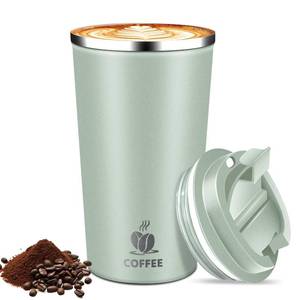 lot 19397 image: Hwawhin 17oz Insulated Travel Coffee Mug with Flip Lid Leakproof Stainless Steel Insulated Coffee Tumblers, Reusable Coffee Cup for Hot & Cold Drinks, Perfect for Camping & On-the-Go - Retail $13