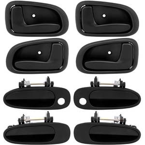 lot 23367 image: OCPTY Door Handles Exterior Interior Front Rear Driver Passenger Side Replacement fit 1994-1997 for Corolla Outside Inside Door Handles Texture Black(8pcs) - Retail $32