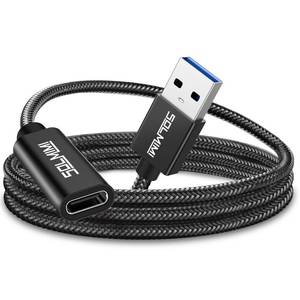 lot 26375 image: SOLMIMI USB C Female to USB Male Adapter 4FT(1.2M), Upgraded Type C to USB 3.0 Male Adapter with 5Gbps High-Speed Data Transmission for Laptop, Charger, Power Bank, U Disk(Net Cord Length 3.7ft) - Retail $10