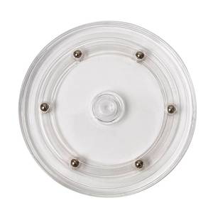lot 26376 image: DGTANGYIN 4 inch Small Lazy Susan Turntable Acrylic Ball Bearing Rotating Tray for Spice Rack Table Cake Kitchen Pantry Decorating Bathrooms, 20-lb Load Capacity (360 Rotation) Transparent - Retail $5
