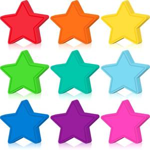 lot 26406 image: Geyee 108 Pcs Star Cutouts Bulletin Board Stars Cutouts Decorations Paper Die Cut for Teachers DIY Craft Office Chalkboard Wall Decor(Watercolor,3.15 Inch) - Retail $10
