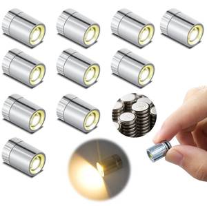 lot 26407 image: Mini LED Lights, 10 PCS Small Spotlight Battery Operated Tiny SMD Lamp for DIY Craft & Creative Decor. Perfect for Miniatures, Displays, and Custom Projects(Warm White) - Retail $10