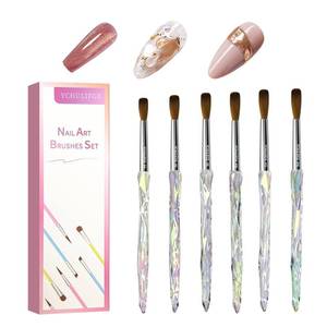 lot 26410 image: YCHULIFOX,Acrylic Art Nail Kit with 6-Size Brushes (468101214) for Dip Powder & Gel Nail Art, Easily Reinforce Nail Extensions for DIY Home Salon & Professional Use. - Retail $9