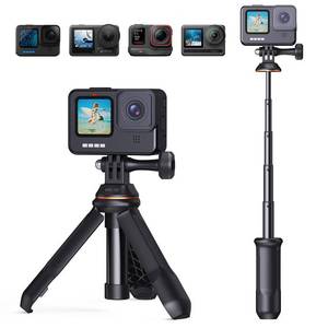 lot 26415 image: K&F CONCEPT 33.5cm13.2 Selfie Stick Tripod, Portable Vlog Handle Grip Action Camera Selfie Stick for GoPro Hero 1312111098Max, DJI Osmo Action 54321. (Black) - Retail $20