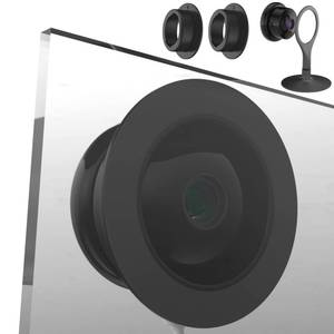 lot 26455 image: Teccle Window Mount for Google Nest Camera Indoor, Through Window Use Nest Cam, No Indoor Reflections (BlackPack of 2) - Retail $16