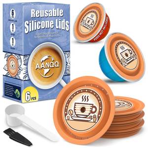 lot 26462 image: AANQQ Reusable Lids for Nespresso Pods Vertuo, 3pcs Food Grade Silicone Caps for Any Sizes of Reusable Nespresso Vertuo Pod Refillable Vertuo Capsule (3pcs Silicone Lids-No Capsule) - Retail $18