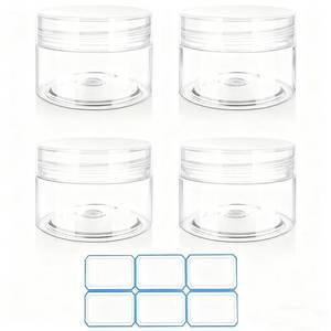 lot 26465 image: 4 Pack 1 Oz (30ml) travel containers for creams Leak Proof with Labels - Retail $5