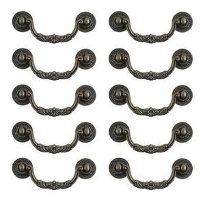 lot 26506 image: Geesatis 10 Pcs Cabinet Drawer Pull Handles Zinc Alloy Furniture Decorative Knobs Pull Handles, with Mounting Screws, Bronze Tone & Length 5 inch  125 mm - Retail $15