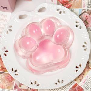 lot 32670 image: Big Handmade Taba Cat Paw Squishy Toys, Blue Clear Soft Squeeze Toy for Stress Relief, Large Funny Sensory Fidget Squishies Suitable for Adults