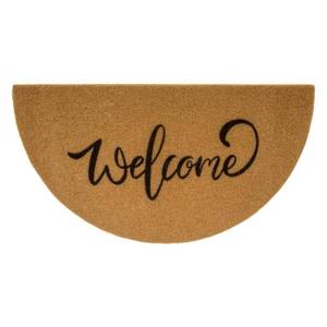 lot 32701 image: KorhLeoh Half Round Welcome Door Mat - Artificial Coir Doormat - Non Slip Doormat - Half Circle Entry Mat for Indoor Outdoor 17 x 29 - Retail $20