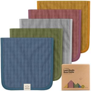 lot 32710 image: KeaBabies Cotton Muslin Burp Cloths Baby Boy, Girl - 5-Pack Soft & Absorbent Burping Cloth for Babies, Large Baby Towels & Washcloths for Newborn, Spit Up Rags, No Shrink, 20x10 (Corals) - Retail $17